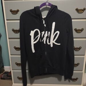 PINK Victoria's Secret Black Zip Up Hoodie